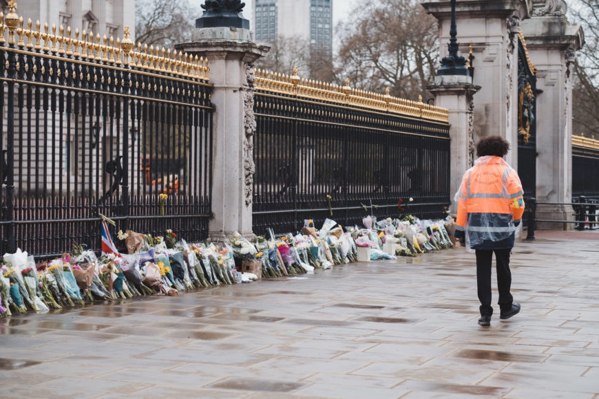 Buckingham Palace during the tribute to Prince Philip.