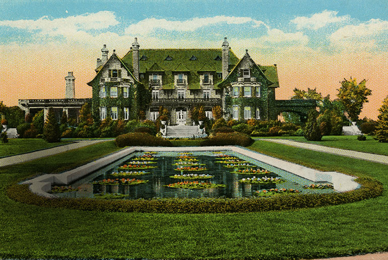 Postcard view of E.C. Converse’s residence, (“Conyers Farm,” operated 1904-21). Courtesy Greenwich Historical Society.