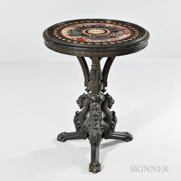 Grand Tour Micromosaic and Specimen Table with Eastlake-style Base. Sold for $7,995.