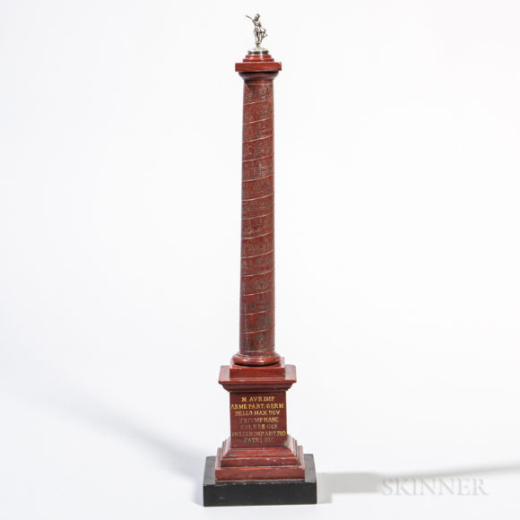 Grand Tour Rosso Antico Marble Model of Marcus Aurelius’s Column. Sold for $3,075.