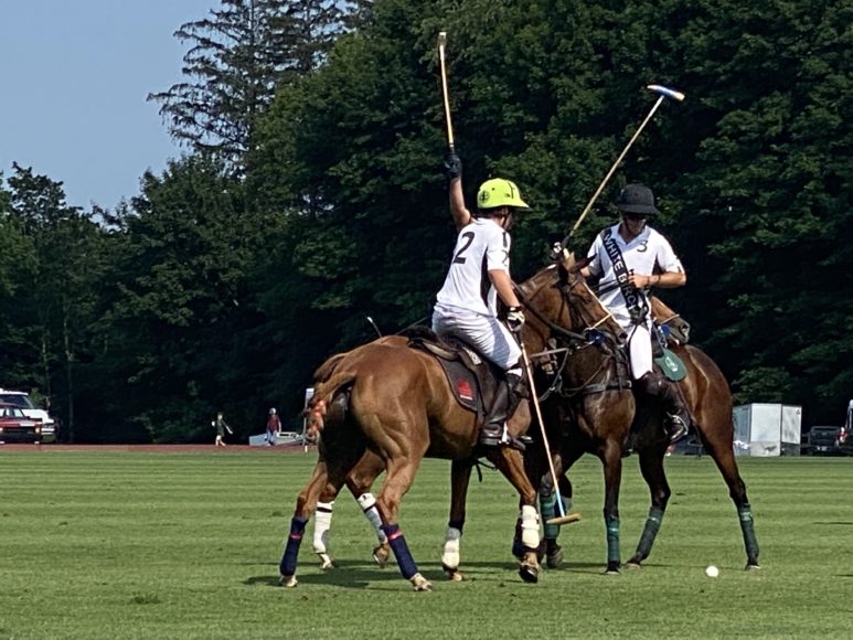 White Birch and Palm Beach Equine mixed it up during the finals of the East Coast Bronze Cup at Greenwich Polo Club on Father’s Day.