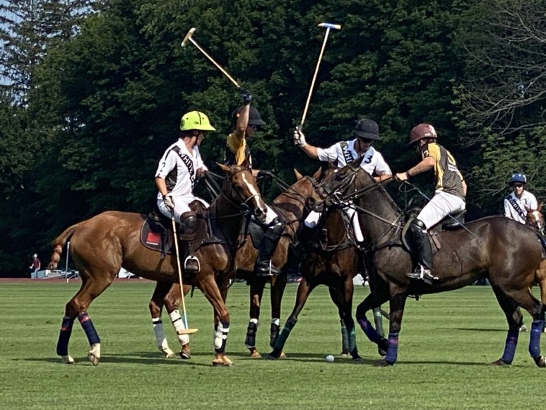 White Birch and Palm Beach Equine mixed it up during the finals of the East Coast Bronze Cup at Greenwich Polo Club on Father’s Day.