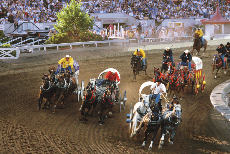 The chuck wagon race at the Calgary Stampede. Images courtesy Sloane Travel Photography.
