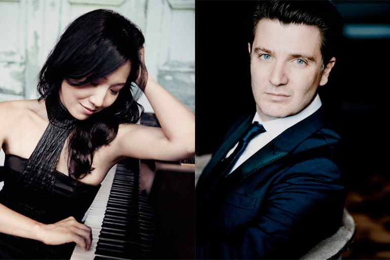 The wife-and-husband piano duo of Lucille Chung and Alessio Bax make beautiful music together at Music at MoCA Friday, June 25. Courtesy Cultural Alliance of Fairfield County.