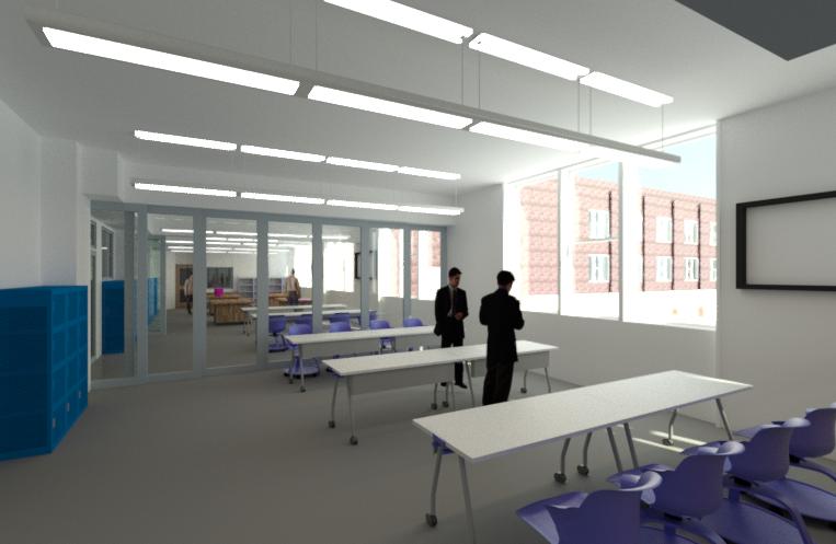 Archbishop Stepinac High School’s new classrooms offer students the latest tools for STEAM, tech and finance studies. Courtesy Michael Molinelli, Molinelli Architects.