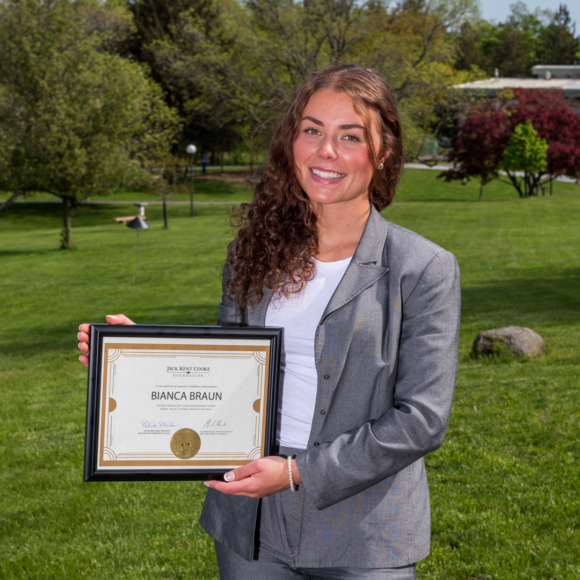 Westchester Community College student Bianca Braun is Harvard-bound, thanks to a Jack Kent Cooke Foundation Undergraduate Transfer Scholarship. Courtesy Westchester Community College. 