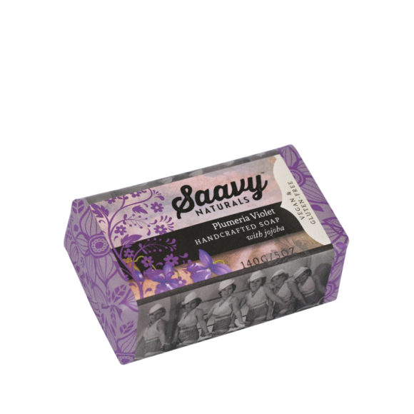 Plumeria/Violet Soap from Saavy Naturals is Wagger Debbi K. Kickham’s idea of a heavenly scent. Courtesy Saavy Naturals.