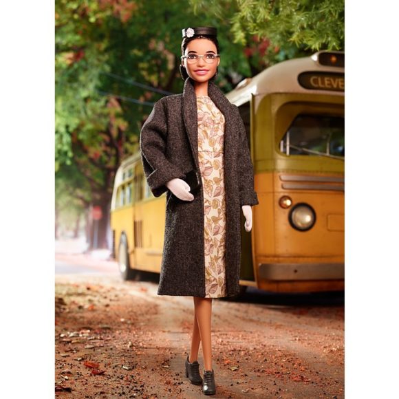 Barbie’s The Inspiring Women Series includes a beautiful doll celebrating Rosa Parks, “the mother of the modern Civil Rights Movement.”