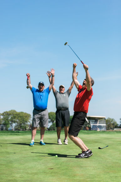 Rejoicing at a recent edition of the Honorine Golf Classic, which raises money for Ashford, Connecticut’s Hole in the Wall Gang Camp as well as St. Jude Children’s Research Hospital. Courtesy Honorine Golf Classic.
