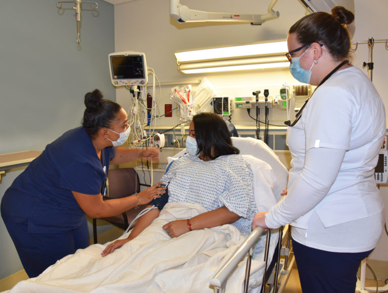 From left: Nurses Satydra Jackson, Loanni Martinez-Francisco and Kathryn Scherf.
