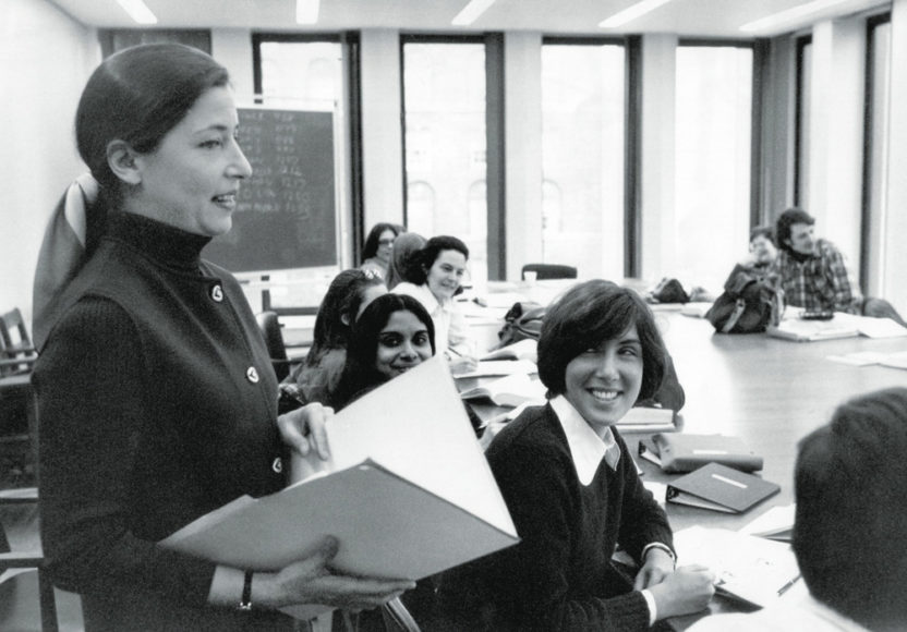 Ruth Bader Ginsburg teaching at Columbia Law School, 1972. Courtesy Columbia Law School. 