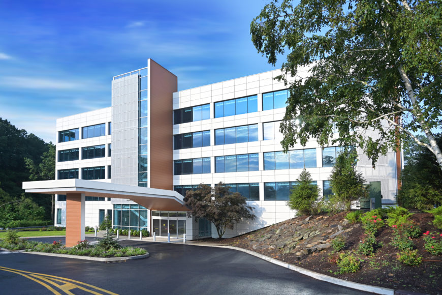 Simone Development Companies transformed 104 Corporate Park Drive in Harrison, a former office building, into a custom pediatric ambulatory care facility for Montefiore Medical Center.