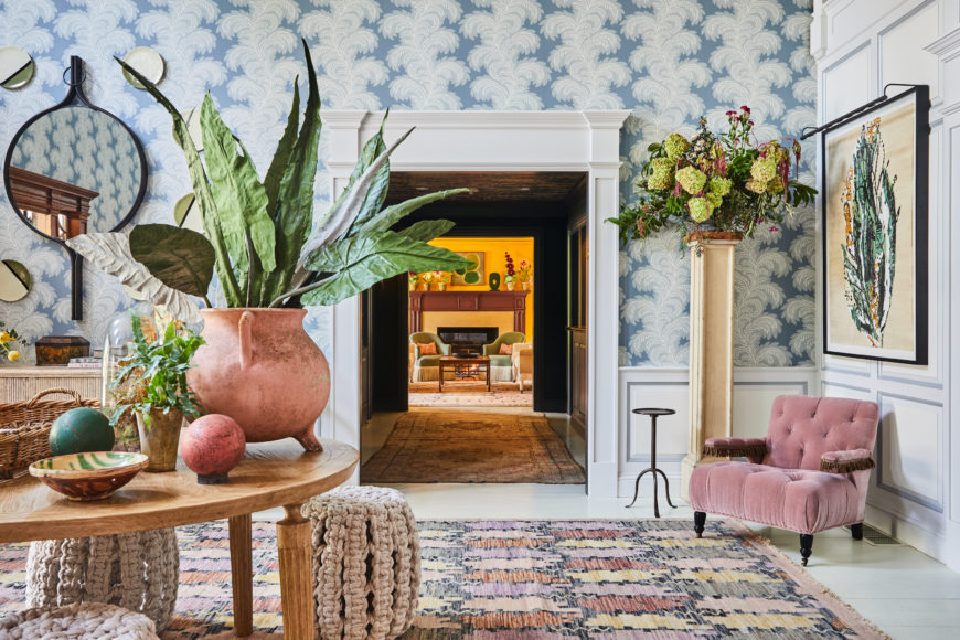 The lobby at Mayflower Inn & Spa. Courtesy Auberge Resorts.