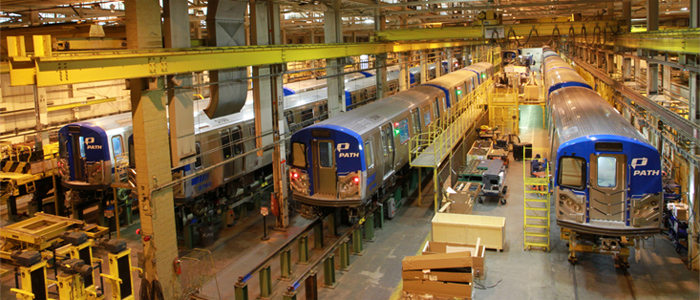 An interior view of Kawasaki Rail Car Inc. in Yonkers. Courtesy kawasakirailcar.com.