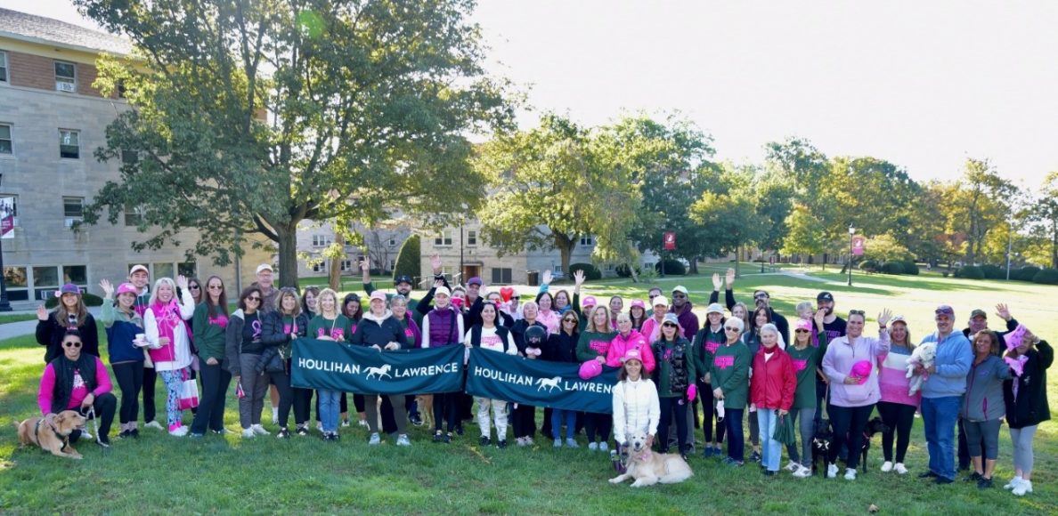 Some 30 Houlihan Lawrence real estate teams raised more than $125,000 for Breast Cancer Awareness Month in October. Courtesy Houlihan Lawrence.