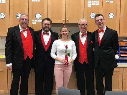 A Westchester Chordsmen Quartet can serenade you for Valentine’s Day, virtually or in person at a safe, masked distance. Courtesy the Westchester Chordsmen.