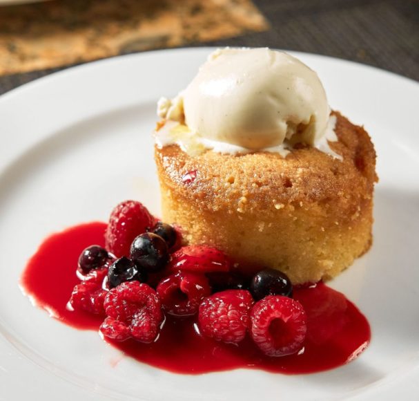 Ocean Prime's Warm Butter Cake is sure to warm your hearts. Courtesy Ocean Prime.