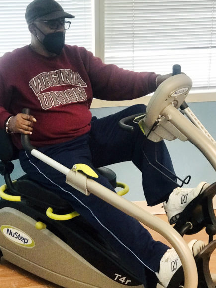 Michael K. Coleman working out at the Stamford Senior Center where he is a member.