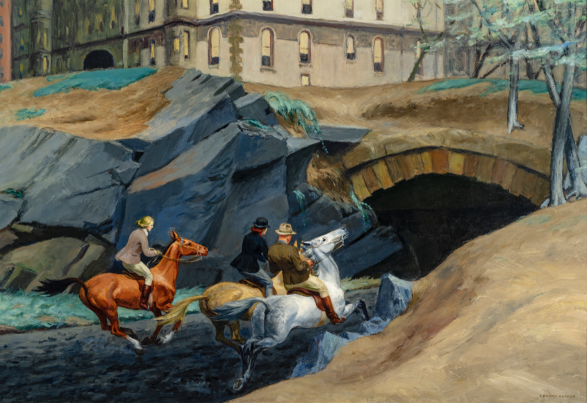 Edward Hopper’s spirited “Bridle Path” (1939, oil on canvas) is among the 70 works recently promised to the museum by an anonymous Greenwich couple. Courtesy Bruce Museum.