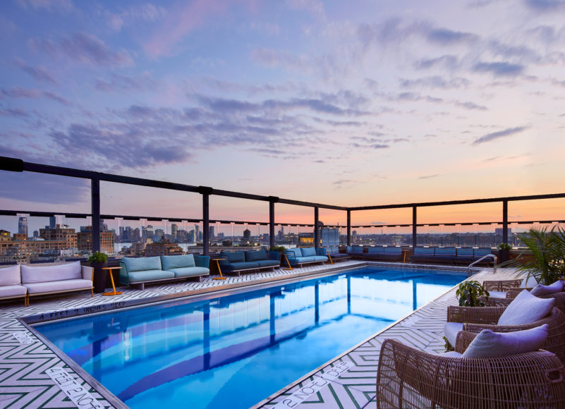 Gansevoort Meatpacking Rooftop pool.
Photographs by David Mitchell.