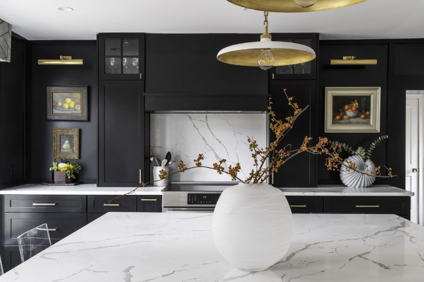 A kitchen in Hamilton, New York, shows off the work of Darien-based interior designer Prudence Bailey. Courtesy Stephane Kossmann Photography.