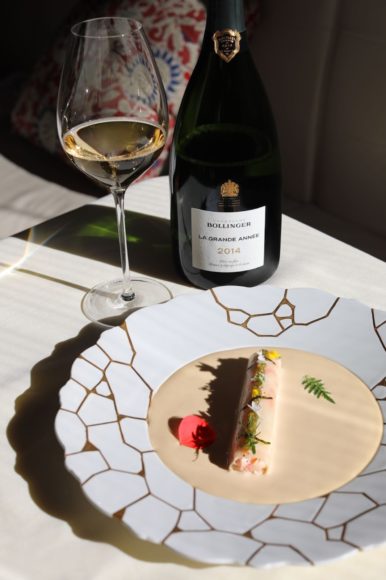 Alaskan King Crab “Cannelloni” With Sea Coulis pairs beautifully with Champagne Bollinger’s La Grande Année from 2014, as a recent event at Restaurant Gabriel Kreuther in Manhattan demonstrated. Courtesy Restaurant Gabriel Kreuther.