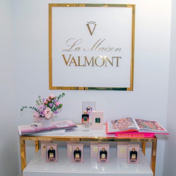 Just Bloom, Valmont’s newest fragrance, was part of the festivities, along with Naeem Khan’s fashions and floral artwork. Photographs by Mangue Banzima. 