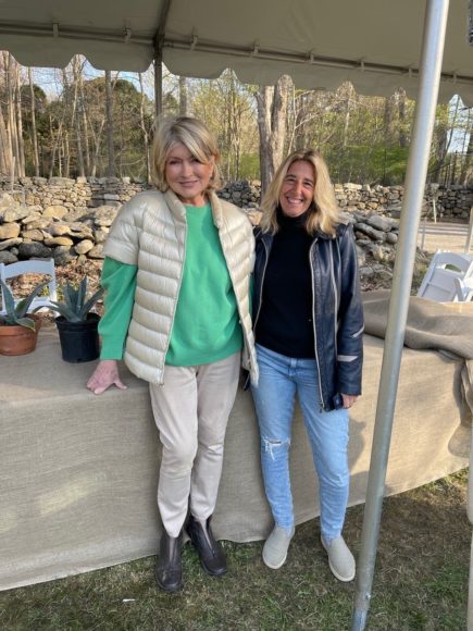 Martha Stewart and Pam Stone pose for a photograph on day one of her recent tag sale.