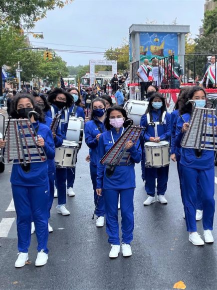 Maria Regina High School’s first-ever marching band is participating in White Plains’ and Ardsley’s Memorial Day Parades and Ceremonies Monday, May 30, which is both the traditional date on which Memorial Day was commemorated and the date of the official observance this year. Courtesy Maria Regina High School.