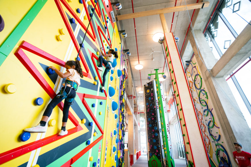 Hapik offers a new indoor climbing experience at Ridge Hill in Yonkers. Courtesy Ridge Hill.