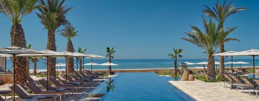 Main swimming pool at Fairmont Taghazout Bay. Courtesy Fairmont.