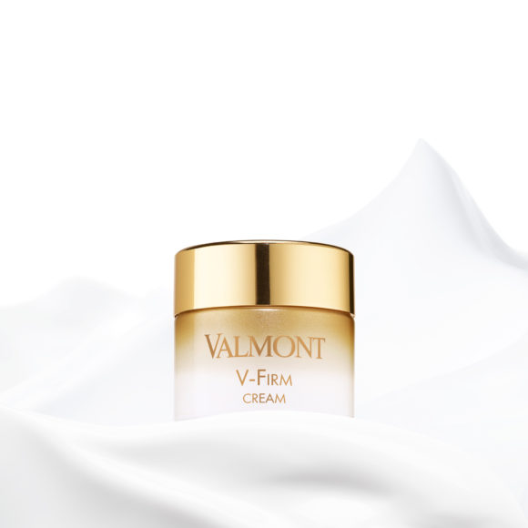 Valmont’s new V-Firm line, out in September, is designed to firm the face while also nourishing it. Images courtesy Valmont.